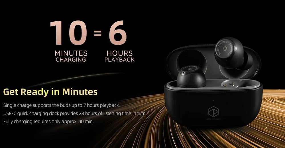 Rose Technics Ceramics ausinės su greito krovimo funkcija