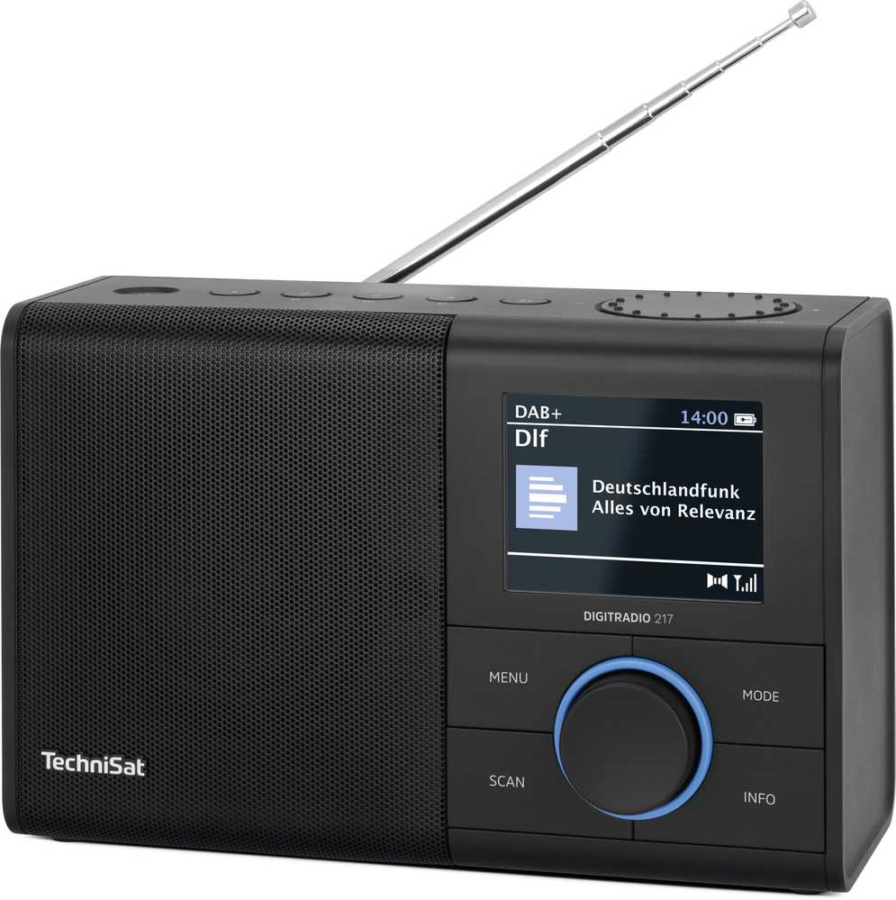 TechniSat nešiojamasis skaitmeninis DAB+ ir FM radijas su Bluetooth ir 3,2 col. ekranu, 0000/3998