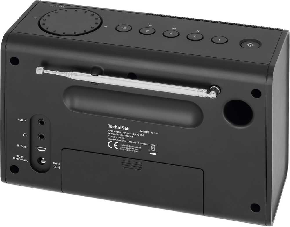 TechniSat nešiojamasis skaitmeninis DAB+ ir FM radijas su Bluetooth ir 3,2 col. ekranu, 0000/3998