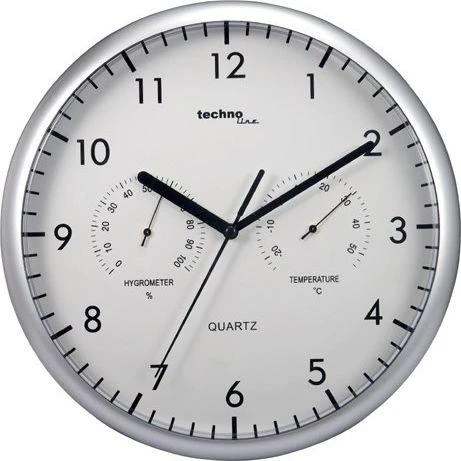 Techno line Kvarcinis sieninis laikrodis TECHNOLINE WT650 sidabrinis 26 cm