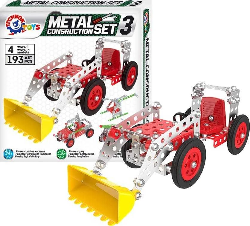 Technok konstruktorius metalinis 193 detalės 6412