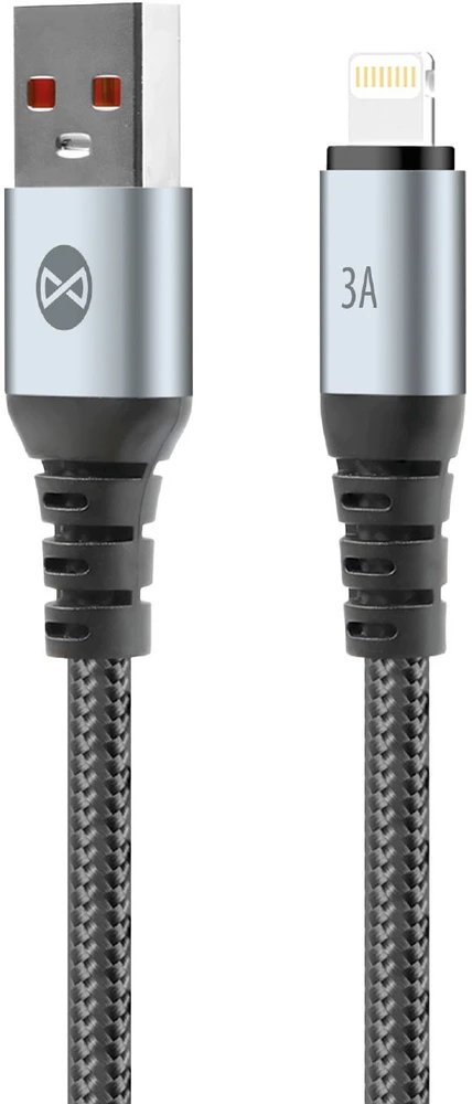 Forever Braix laidas USB – Lightning 1,0 m 3A juodas