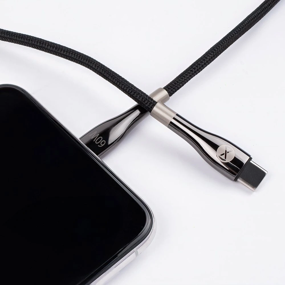 Forever Sleek USB-C – USB-C laidas 2,0 m 60W juodas