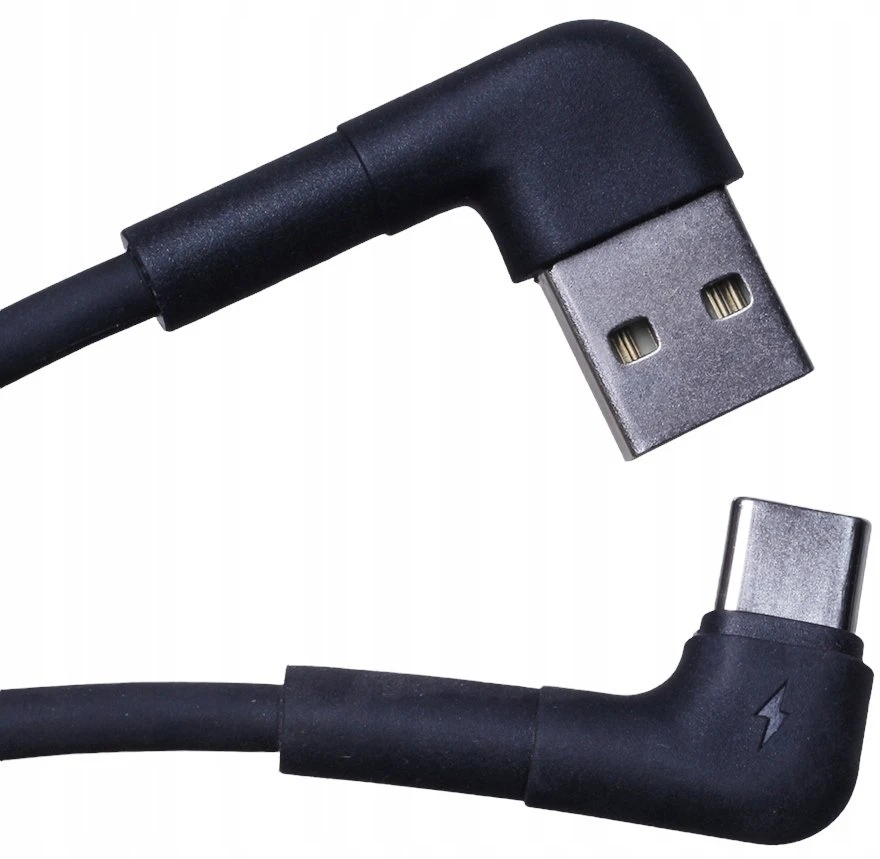 Telforceone Maxlife MXUC-09 angle cable USB - USB-C 2,0 m 3A juodas