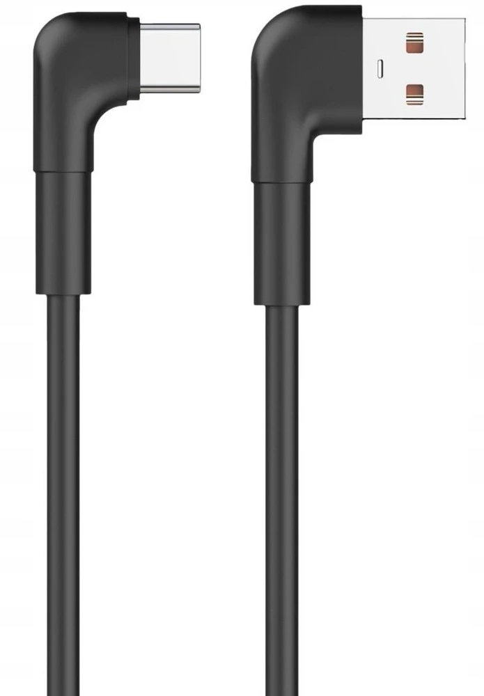 Telforceone Maxlife MXUC-09 angle cable USB - USB-C 2,0 m 3A juodas