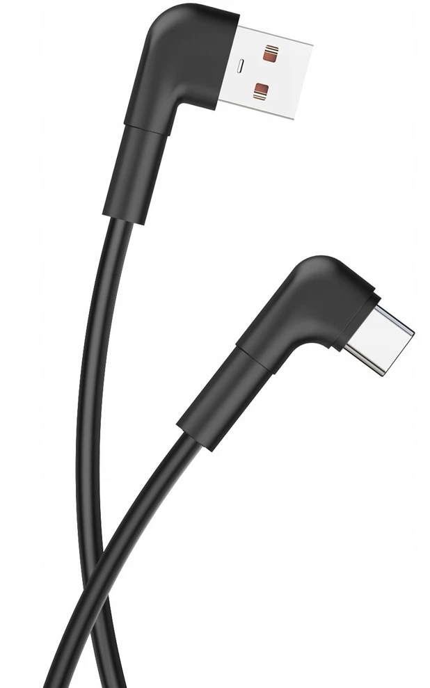 Telforceone Maxlife MXUC-09 angle cable USB - USB-C 2,0 m 3A juodas