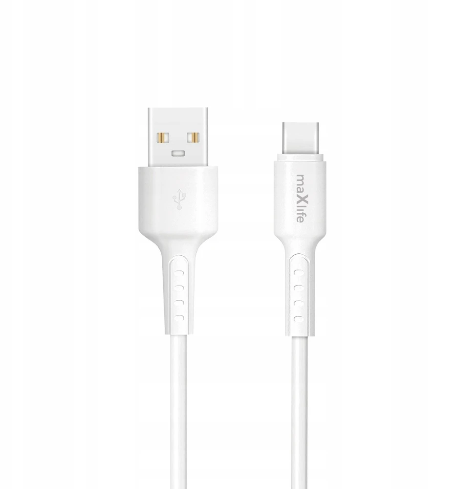 Maxlife MXUC-13 laidas USB-A – USB-C 1,0 m 3A baltas