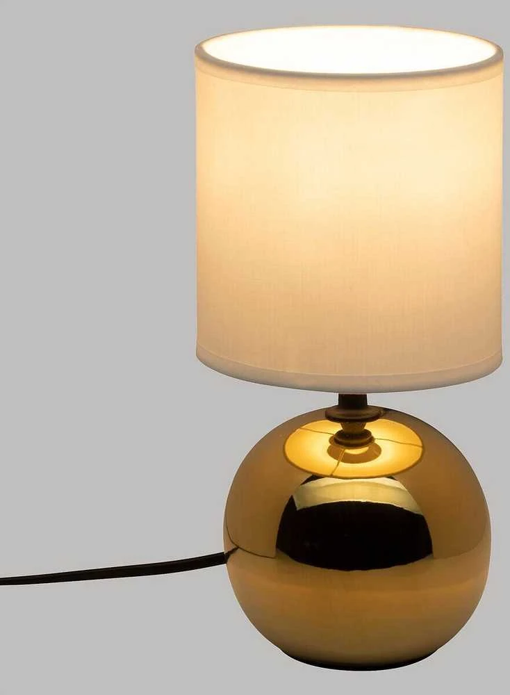 Teckin Lamp Baltas naktinis šviestuvas Boule, dekoratyvinis apšvietimas su gaubtu ir keraminiu pagrindu E14