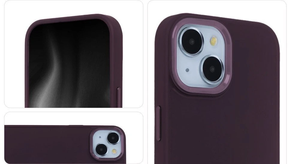 „Telforceone“ satininis elegantiškas dėklas, skirtas „iPhone 13 6,1“ bordo spalvos