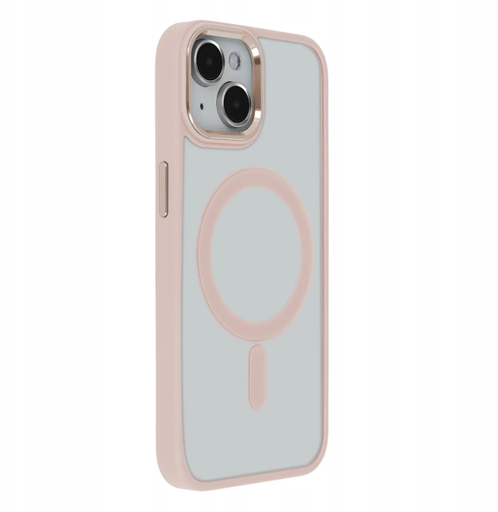 Tecto Shield Elegantiškas „Satin Mag“ dėklas, skirtas iPhone 15 Plus 6,7", rožinis