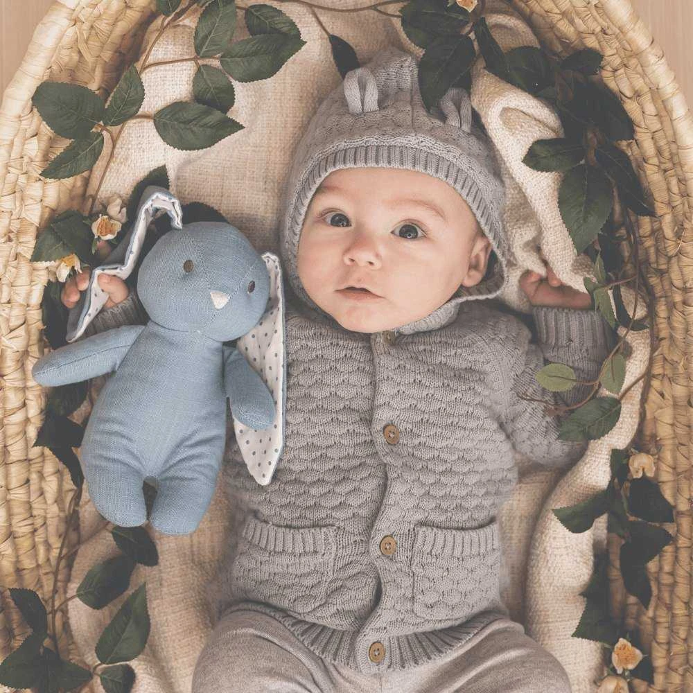 Teddykompaniet Pliušinis zuikis Elina, mėlyna 20cm