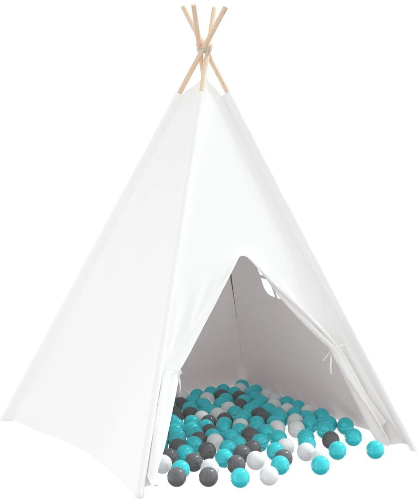 Teepee palapinė Balta 120 x 120 x 150 cm Audinys ir plastikas