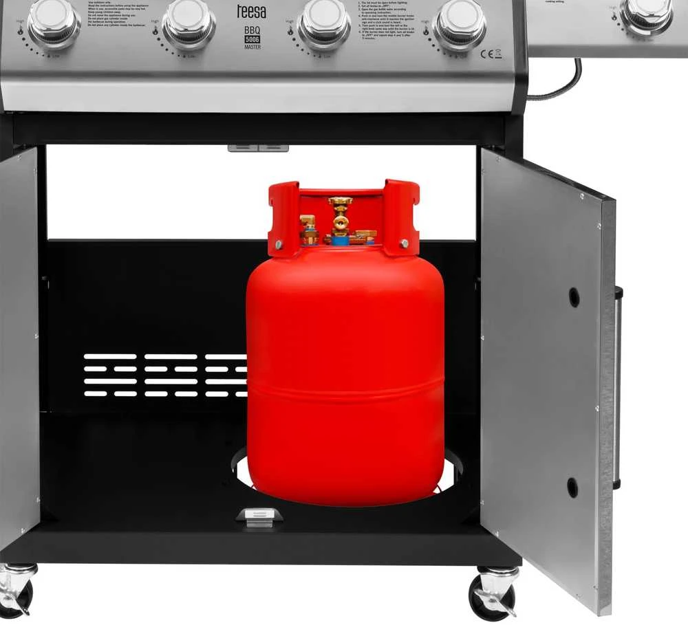 Teesa BBQ 5006 MASTER dujinis grilis - 5 degikliai - vieta cilindrui
