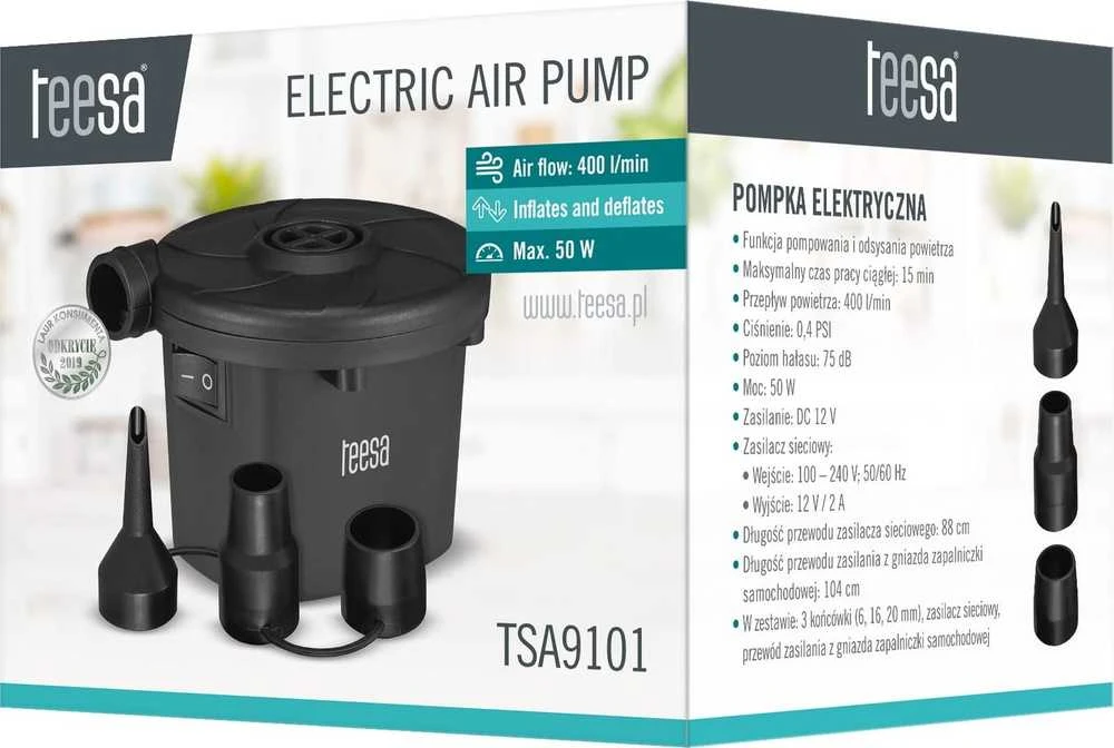 Teesa Elektrinis siurblys čiužiniui, baseinui 12 V 230 V
