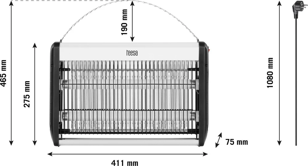 TEESA insekticidinė lempa 20W (2x10W)