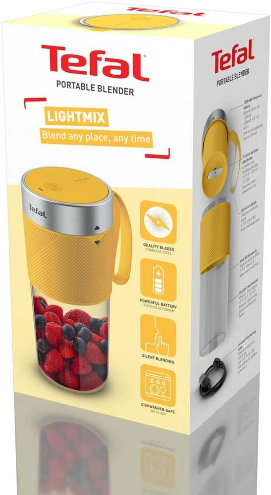 Nešiojama belaidė kokteillinė Tefal Lightmix BL1C0230, 300 ml, geltonos spalvos