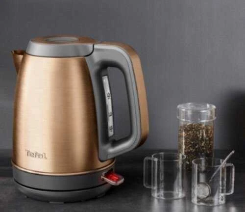TEFAL Coppertinto Virdulys | KI280G10 | Electric | 2400 W | 1.7 L | Nerūdijantis plienas | 360° rotational base | Copper/Juodas
