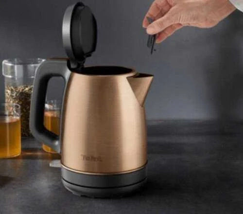 TEFAL Coppertinto Virdulys | KI280G10 | Electric | 2400 W | 1.7 L | Nerūdijantis plienas | 360° rotational base | Copper/Juodas