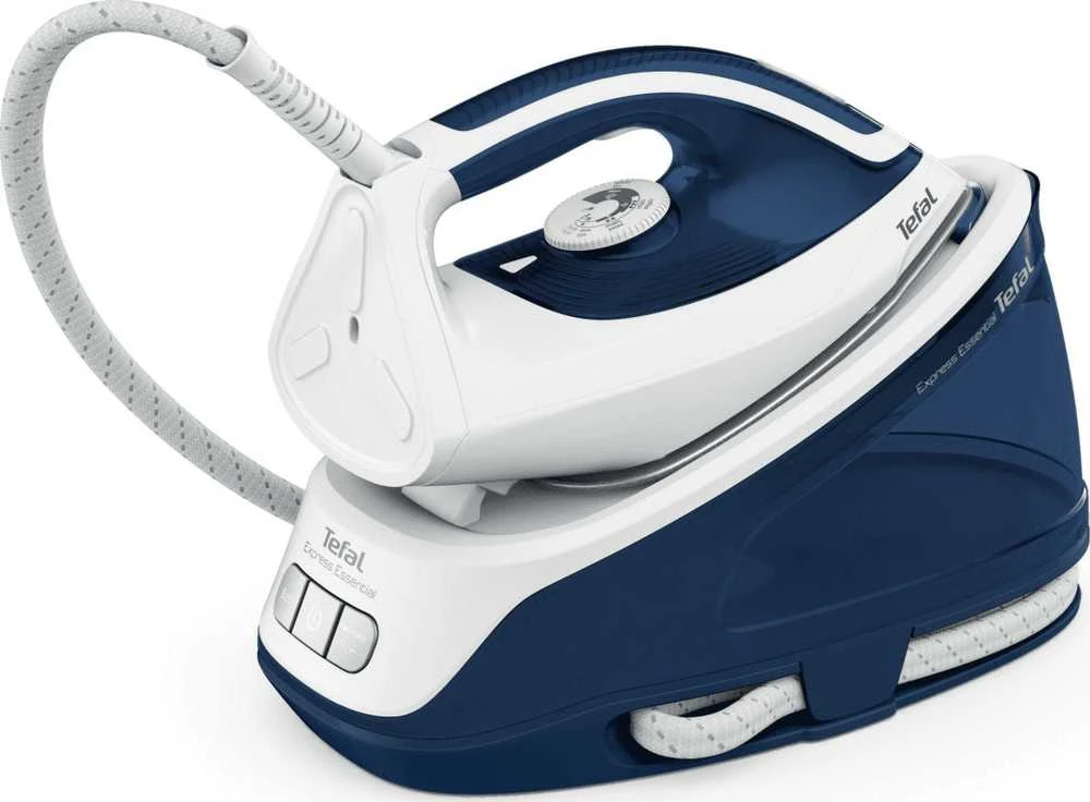 TEFAL | „Express Essential Steam Station“ | SV6116E0 | 2200 W | 1,4 l | 5–6 barai | Automatinis išjungimas | Vertikali garų funkcija | Kalkių valymo funkcija | Baltas/ Mėlyna