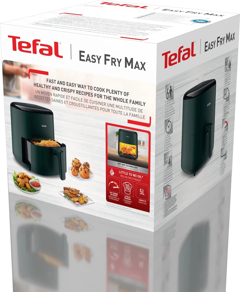 Karšto oro gruzdintuvė Tefal EY245B10, juoda, 1500 W, 5 l