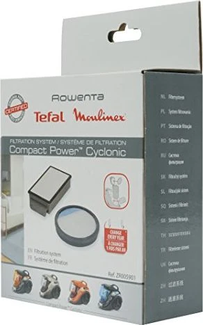 Tefal filtrai, skirti Tefal ir Rowenta kompaktiškiems dulkių siurbliams be maišelio - ZR005901