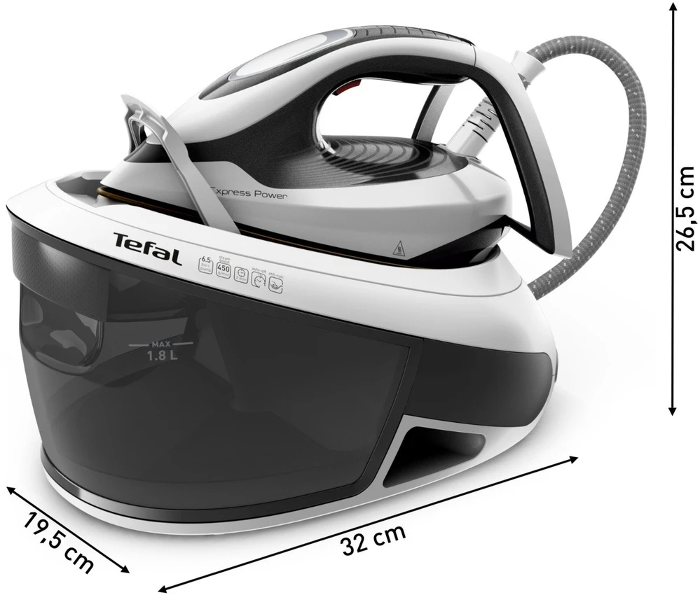 Tefal Express Power SV8130 2800 W 1,8 L Durilium AirGlide Autoclean soleplate Juoda, Balta