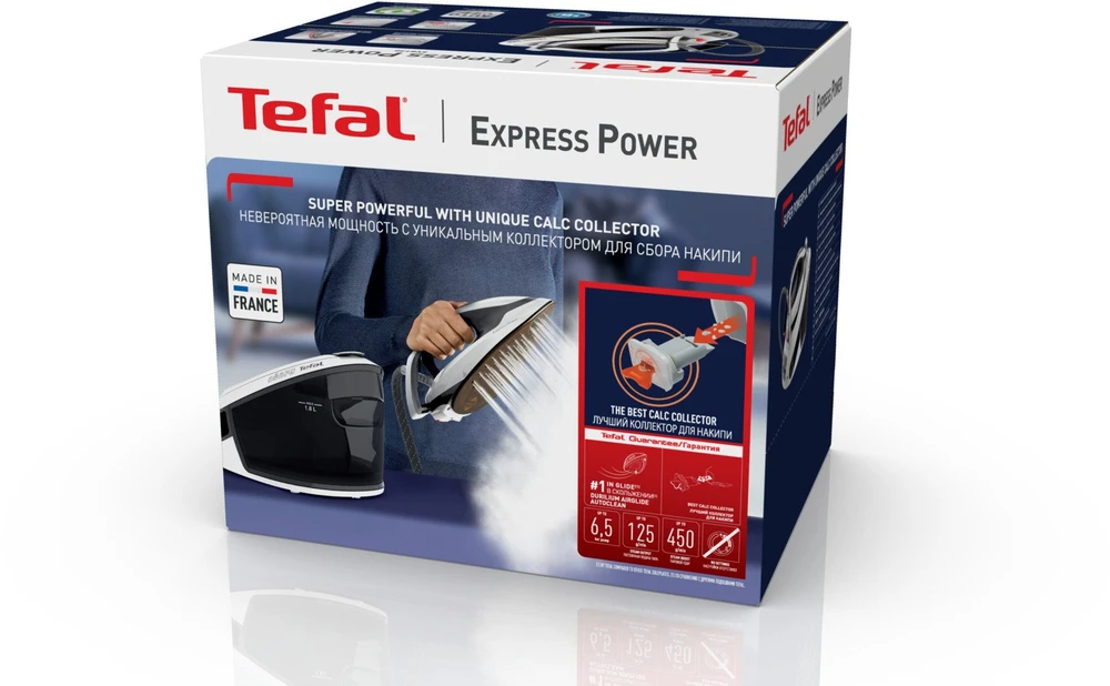 Tefal Express Power SV8130 2800 W 1,8 L Durilium AirGlide Autoclean soleplate Juoda, Balta