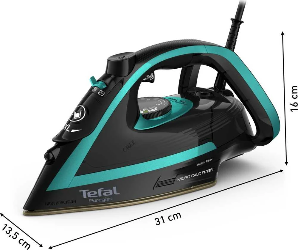 TEFAL | Lygintuvas | FV8066E0 | Garų lygintuvas | 3000 W | Vanduo tank capacity 270 ml | Continuous steam 50 g/min | Steam boost performance 280 g/min | Juodas/Mėlyna