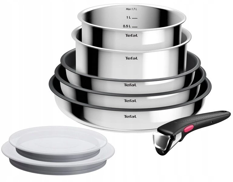 TEFAL Ingenio Cook Eat puodų ir keptuvių rinkinys 8 vnt. dangtelio indukcija