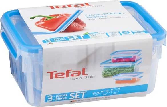 Tefal K30289 indas maistui laikyti „Box“ Stačiakampio formos Permatomas 3 vnt