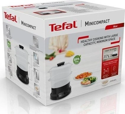 Garų puodas TEFAL | Maisto garintuvas | VC139810 | Juodas | 800 W | Talpa 6 L | Krepšelių skaičius 2