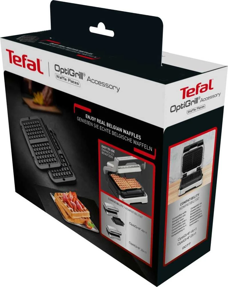 Virtuvinės svarstyklės TEFAL OptiGrill Užkandžių ir kepimo reikmenys | XA730810 | Kepinių skaičius 1 | Vaflis | Juodas