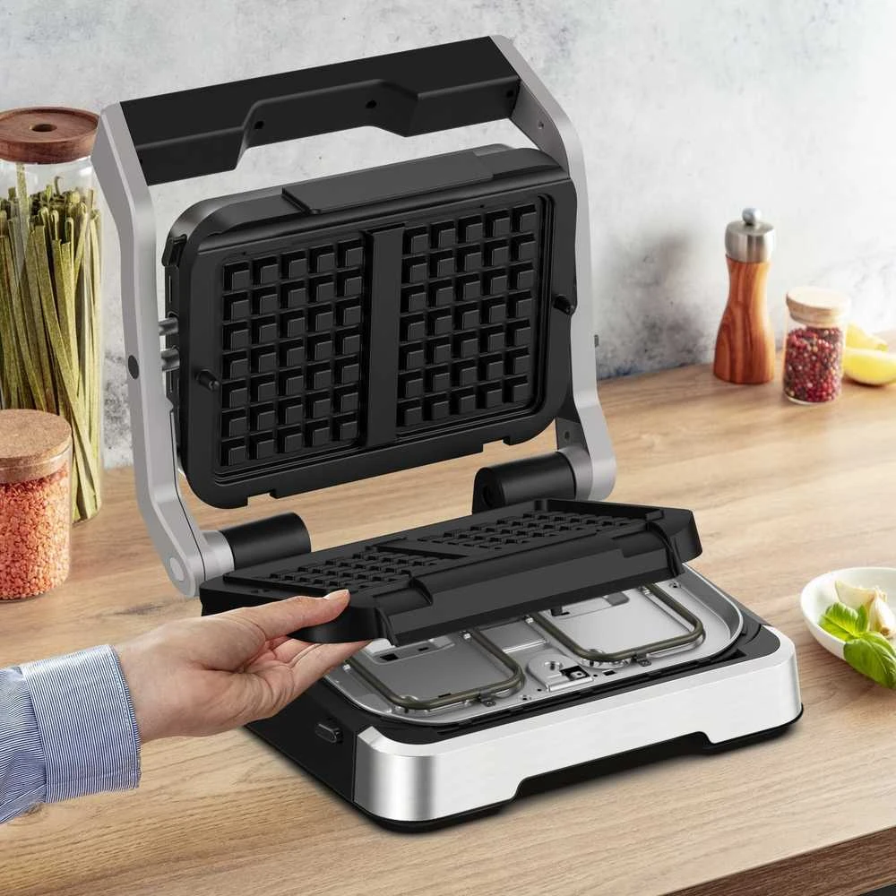 Virtuvinės svarstyklės TEFAL OptiGrill Užkandžių ir kepimo reikmenys | XA730810 | Kepinių skaičius 1 | Vaflis | Juodas