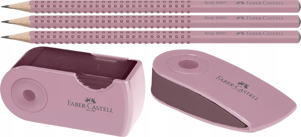 Faber-Castell pieštukų ir kanceliarijos rinkinys, rožiniai