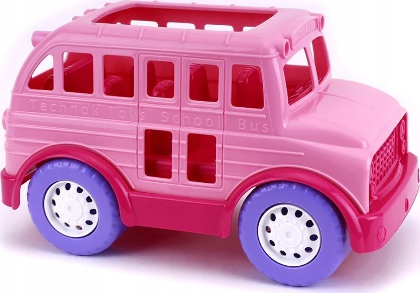 Teka AUTOBUS SZKOLNY ROŽINĖ POJAZD REALISTYCZNE ELEMENTY OTWARTA KLAPA SZKOŁA