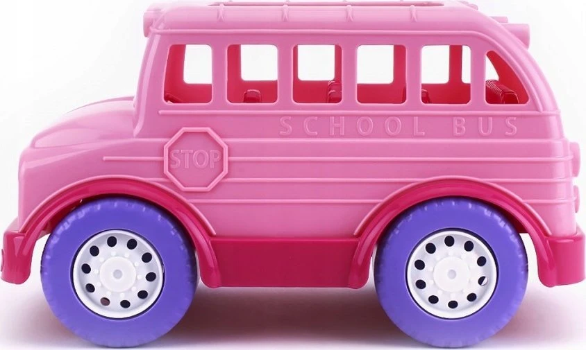 Teka AUTOBUS SZKOLNY ROŽINĖ POJAZD REALISTYCZNE ELEMENTY OTWARTA KLAPA SZKOŁA