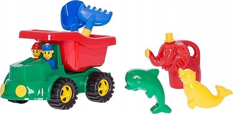 Teka Car Jeep su smėlio priedais ir laistytuvu