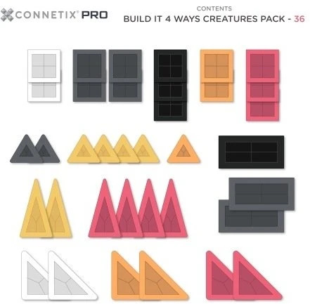 Teka CONNETIX - magnetinis konstruktorius PRO Build It 4 Ways Creatures Pack, 36d.