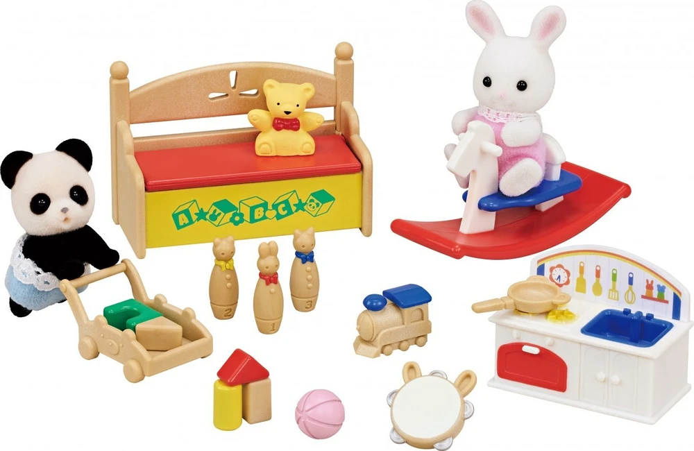 Sylvanian Families Epoch Figūrėlės vaikų žaidimų kambariui Sylvanian Village
