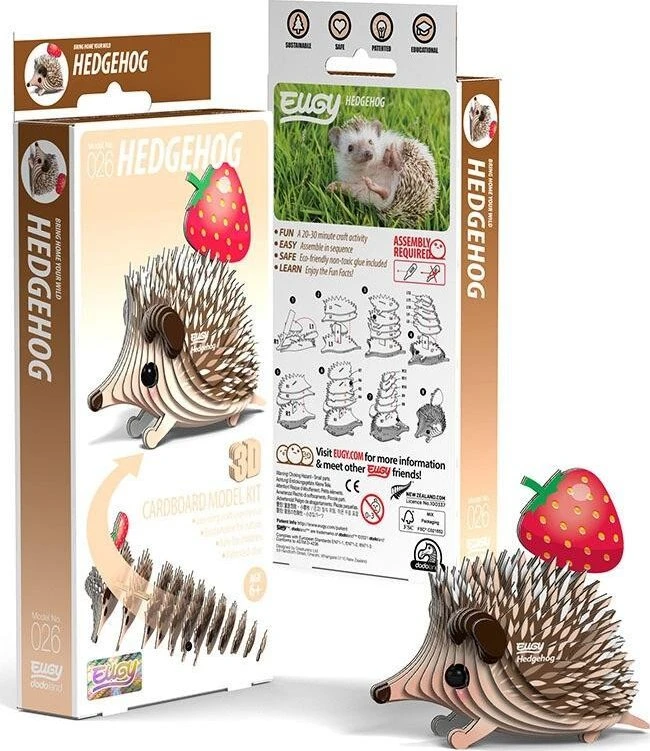 Dėlionė EUGY 3D kartoninis modelis „Ežys“