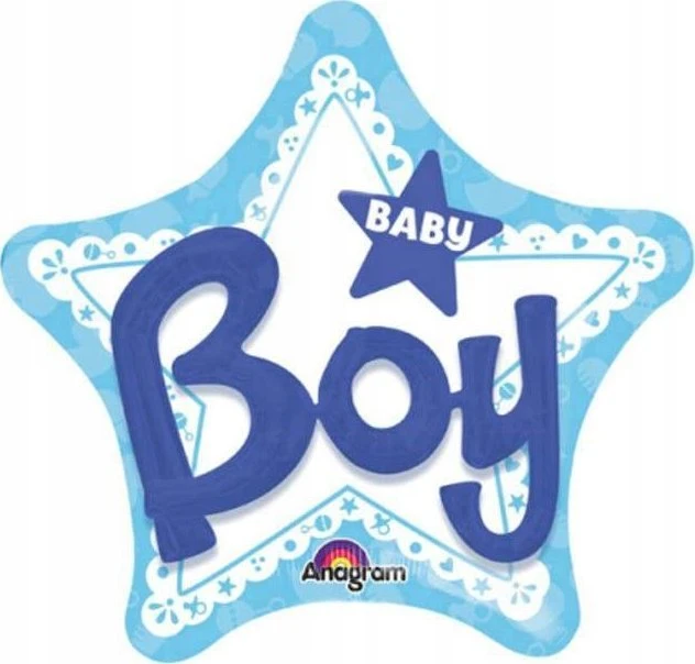 Mėlynas Baby Boy žvaigždės formos balionas