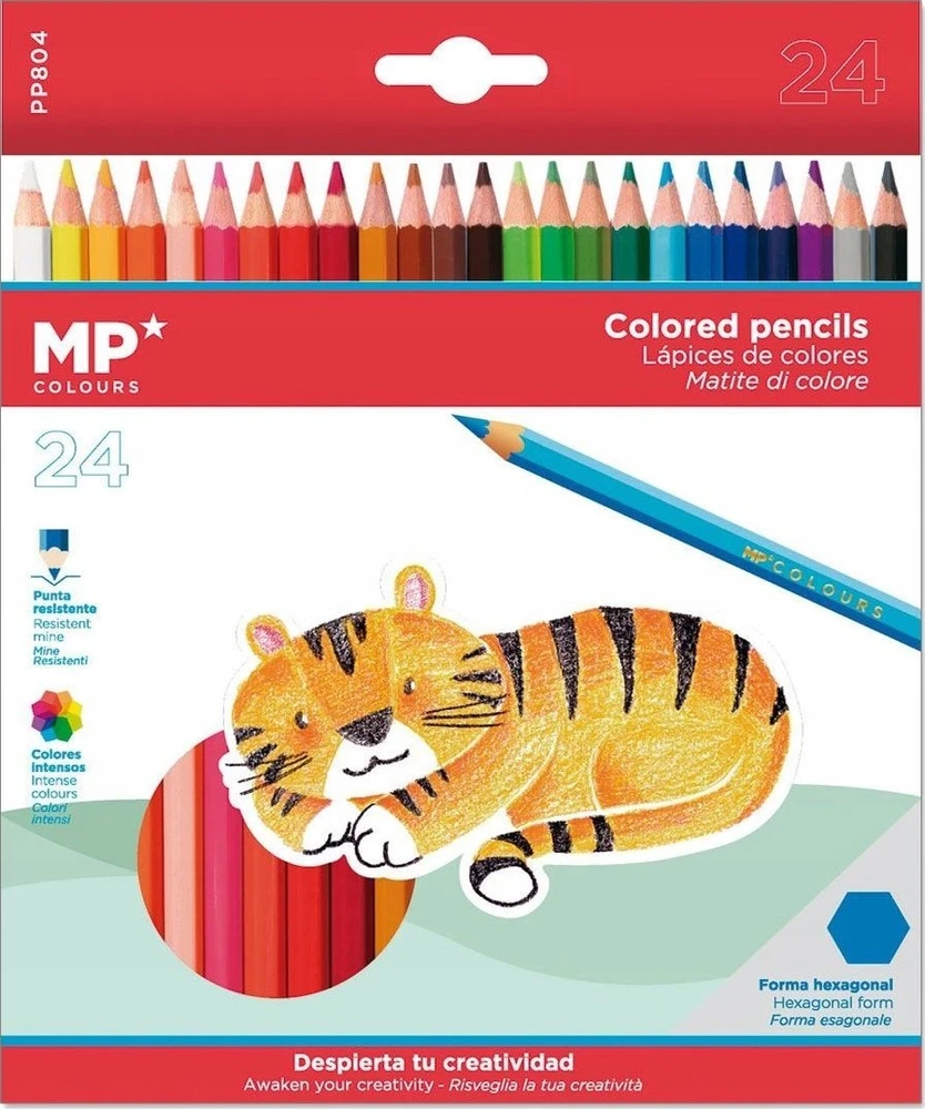 Teka Spalvoti šešiabriauniai pieštukai MP, 24 sp.