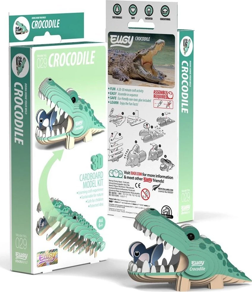 Dėlionė EUGY 3D kartoninis modelis „Krokodilas“
