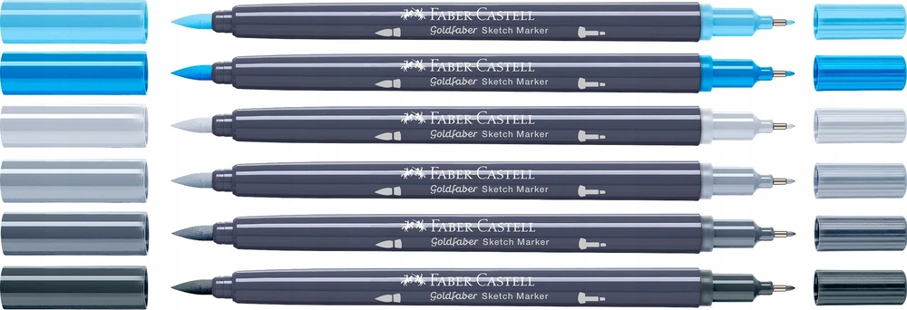 Žymeklių rinkinys Faber-Castell Goldfaber Sketch - Product Design Dvigubas 6 Dalys