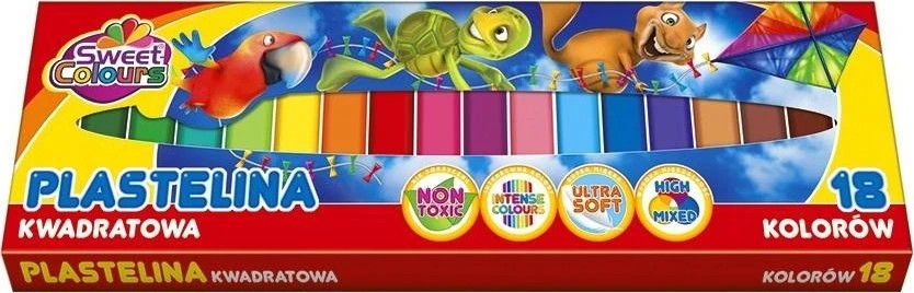 Teka Sweet Colours Plastelino rinkinys 18 spalvų, Koma Plast
