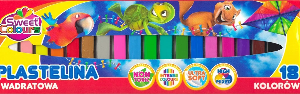 Teka Sweet Colours Plastelino rinkinys 18 spalvų, Koma Plast