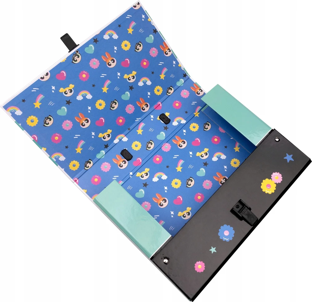 Atidarytas Powerpuff Girls portfelis su vidinėmis detalėmis