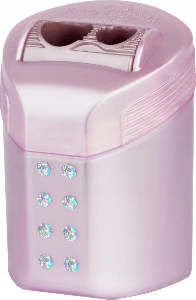 Drožtukas Faber-Castell RollOn Sparkle, 2 skylių, su konteineriu