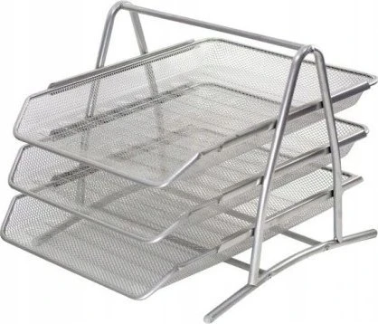 Trijų aukštų metalinė dokumentų lentynėlė