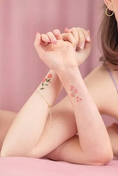 Party Deco Tattoo rinkinukas "Gėlytės" 19 vnt